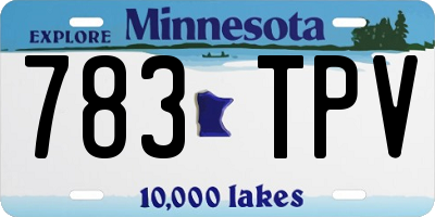 MN license plate 783TPV