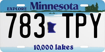 MN license plate 783TPY