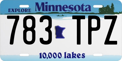 MN license plate 783TPZ