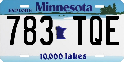 MN license plate 783TQE