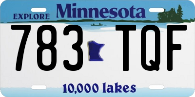 MN license plate 783TQF