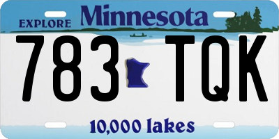MN license plate 783TQK