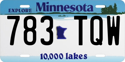 MN license plate 783TQW