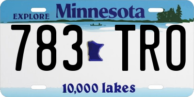MN license plate 783TRO