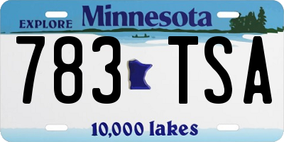 MN license plate 783TSA