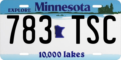 MN license plate 783TSC