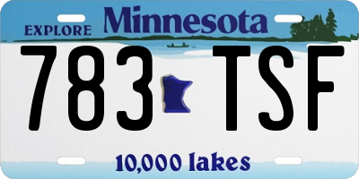 MN license plate 783TSF