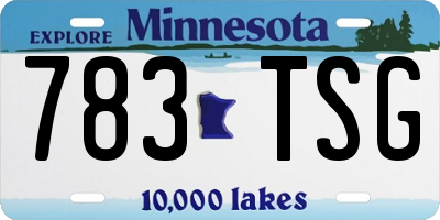MN license plate 783TSG