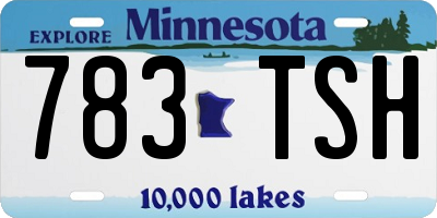 MN license plate 783TSH
