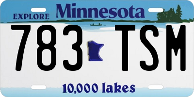 MN license plate 783TSM