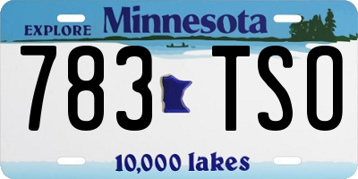 MN license plate 783TSO