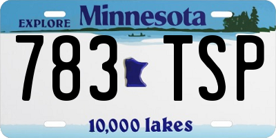 MN license plate 783TSP