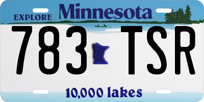 MN license plate 783TSR