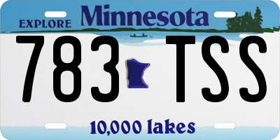MN license plate 783TSS