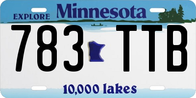 MN license plate 783TTB