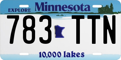 MN license plate 783TTN