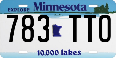 MN license plate 783TTO