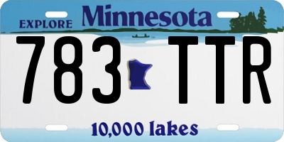 MN license plate 783TTR