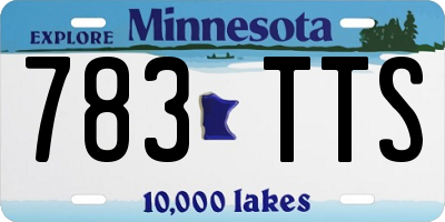 MN license plate 783TTS