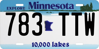 MN license plate 783TTW