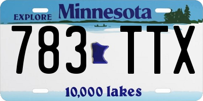 MN license plate 783TTX
