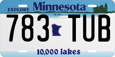 MN license plate 783TUB