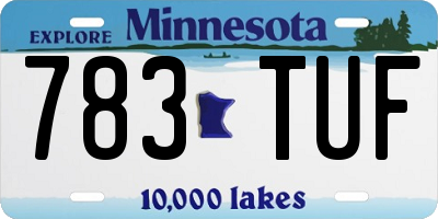 MN license plate 783TUF