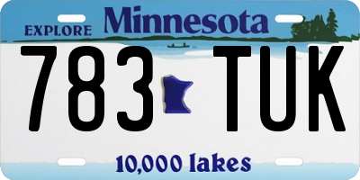 MN license plate 783TUK