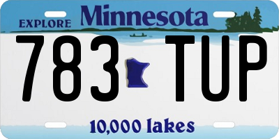 MN license plate 783TUP