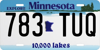 MN license plate 783TUQ