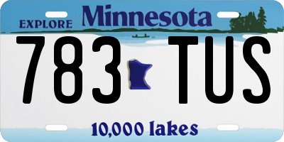 MN license plate 783TUS