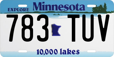 MN license plate 783TUV