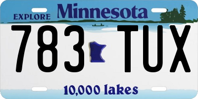 MN license plate 783TUX