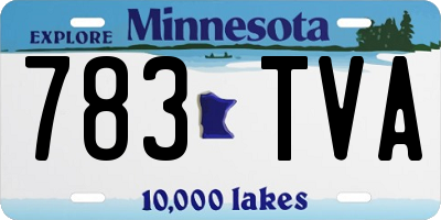 MN license plate 783TVA