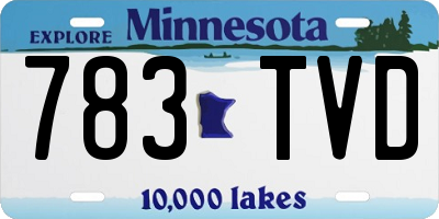 MN license plate 783TVD