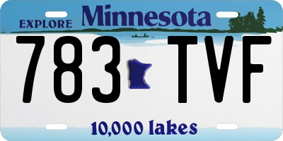 MN license plate 783TVF