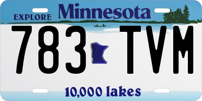 MN license plate 783TVM