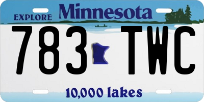 MN license plate 783TWC