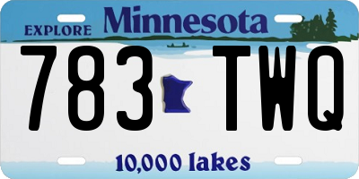 MN license plate 783TWQ