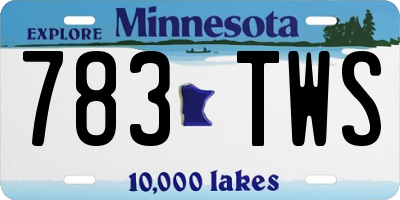 MN license plate 783TWS