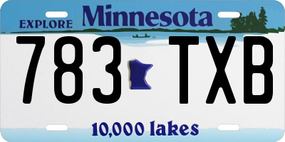 MN license plate 783TXB