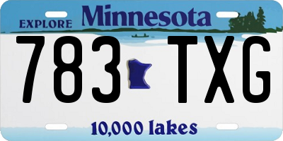 MN license plate 783TXG