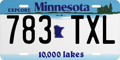 MN license plate 783TXL