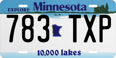 MN license plate 783TXP