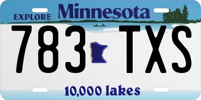 MN license plate 783TXS