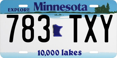 MN license plate 783TXY