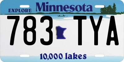 MN license plate 783TYA