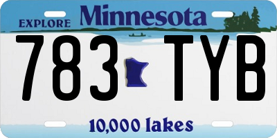 MN license plate 783TYB