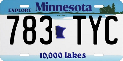 MN license plate 783TYC