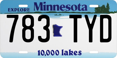 MN license plate 783TYD